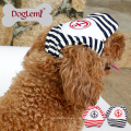 Sailor Fashion Dog Pet Dog Cat Cotton Hat Gorra de béisbol de la raya de béisbol con agujeros para los oídos